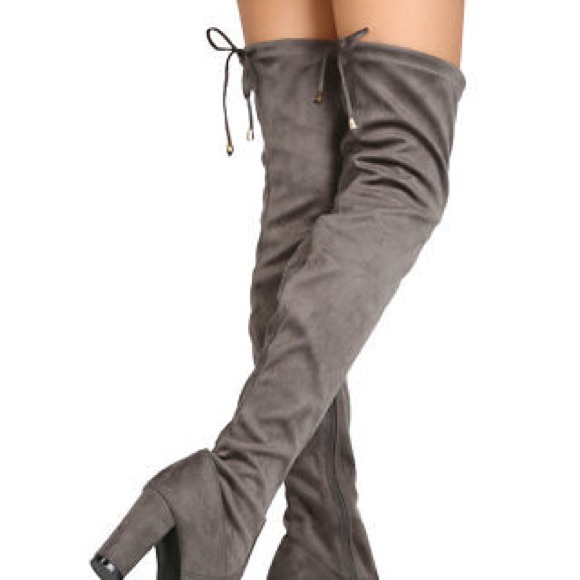 Grey Over The Knee Boot - Picture 4 of 4